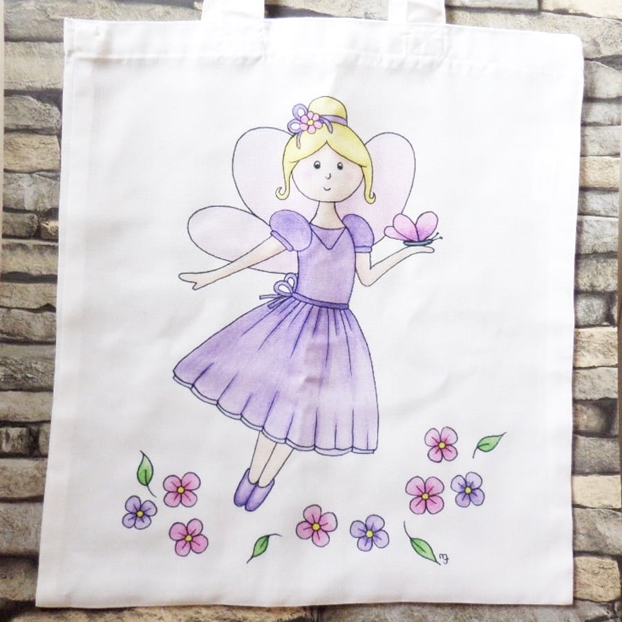Flower Fairy Tote Bag - Eco Friendly - Shopping Bag - Craft Bag