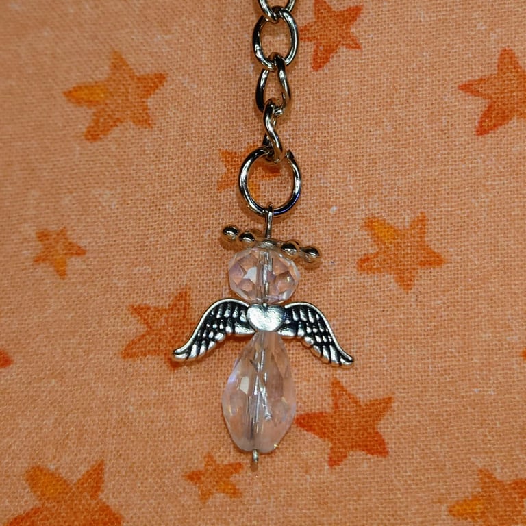Angel Keyring - Silver Chain - Choose a colour