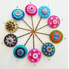A Pair Of Handmade Flower design Felt Bobby Pins - choose your own color