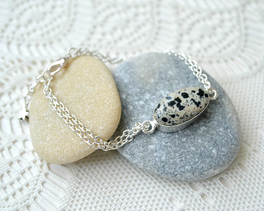 Dainty Dalmatian Jasper Bracelet