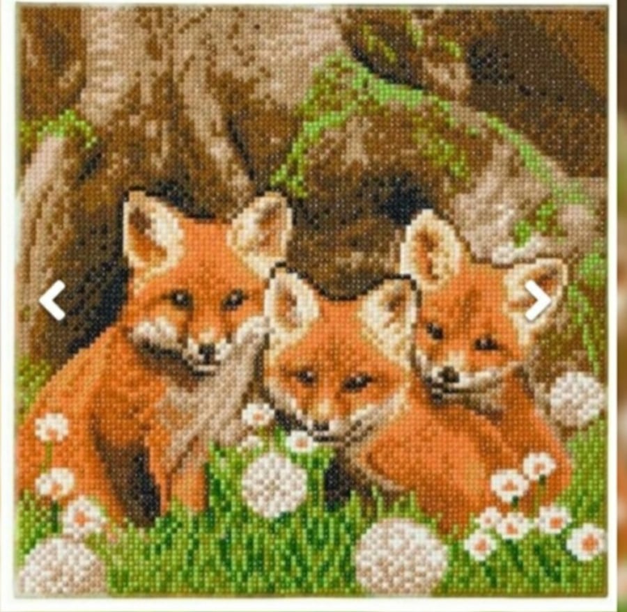 Foxes 30x30cm crystal art craft buddy kit