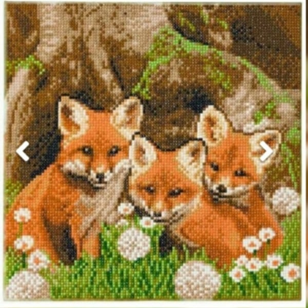 Foxes 30x30cm crystal art craft buddy kit