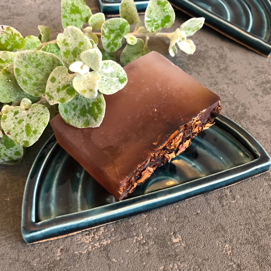 Ceramic soap dish - petrol blue