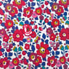 Liberty Fabric Scrap 10" Square : BETSY ANN Red White Floral