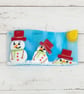 Melting Snowman Christmas Decoration; Fused Glass Snowman Wave - Image 3