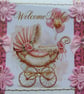 New Baby Girl - Hand Crafted 3D Decoupage Card - (3426)