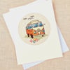 VW Camper Van Birthday. Father's Day Cross Stitch Card