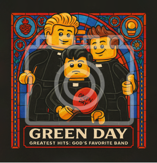 LEGO-Inspired Green Day – Greatest Hits: God’s Favorite Band 5x5" Mounted Print