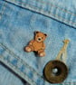 Teddy Bear Pin, Teddy Bear Brooch, Wooden Brooch, Handmade Pin - Image 3