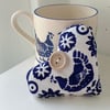 LAVENDER HEART - Emma Bridgewater blue hens fabric