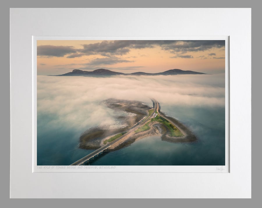 Kyle of Tongue Bridge & Causeway, Sutherland - A3 (50x40cm) Unframed Print