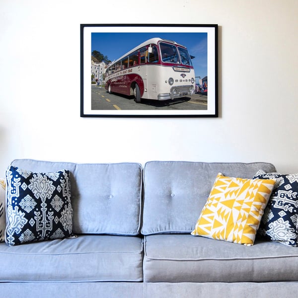 Great Orme vintage bus print, Llandudno Wales wall art