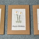 Hand Sewn Flower Card Trio (Set 2)