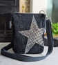 Denim Bag Zipped Mini Cross Body Jeans Bag with Silver Sequin Star  - Image 3