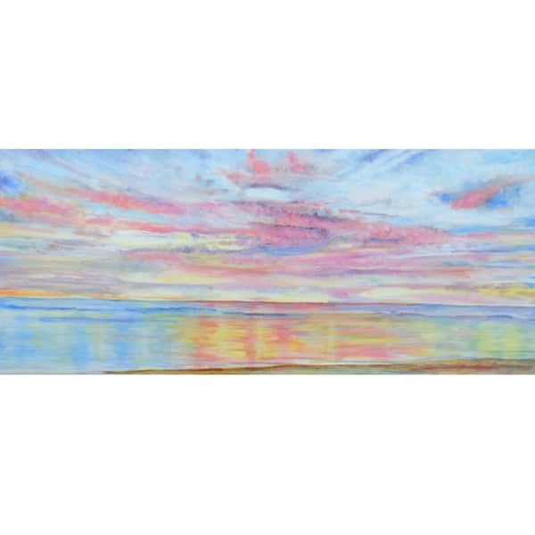 Sunset Oil Painting  Sea & Sky Tropical Beach Canvas  Ocean Wall Art