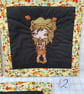 Padded Cushion Cover with an Embroidered Melancholy Girl. It’s All in the Eyes.  - Image 3