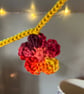Crochet Garland of Small Bright Multicolour Flowers - Image 5