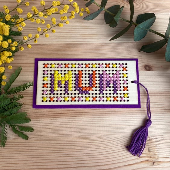 Cross Stitch Bookmark Kit - Mum Gift
