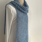 COTTON scarf. ' Breeze’. Lightweight , all-seasons. Sky blue.