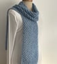 COTTON scarf. ' Breeze'. Lightweight , all-seasons. Sky blue. - Image 1