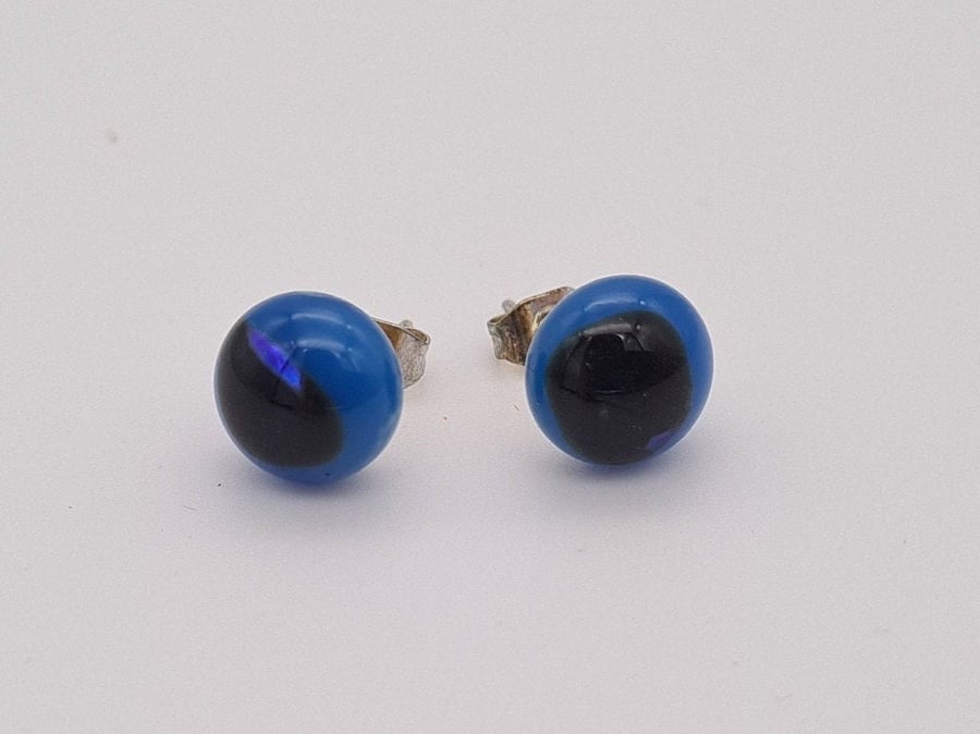 Blue Glass Stud Earrings