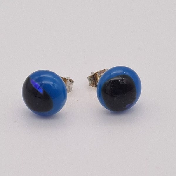Blue Glass Stud Earrings