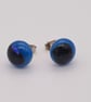 Blue Glass Stud Earrings