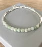  Jadeite Tree of Life Charm Bracelet, Sterling Silver Noodle Gemstone Bracelet - Image 2