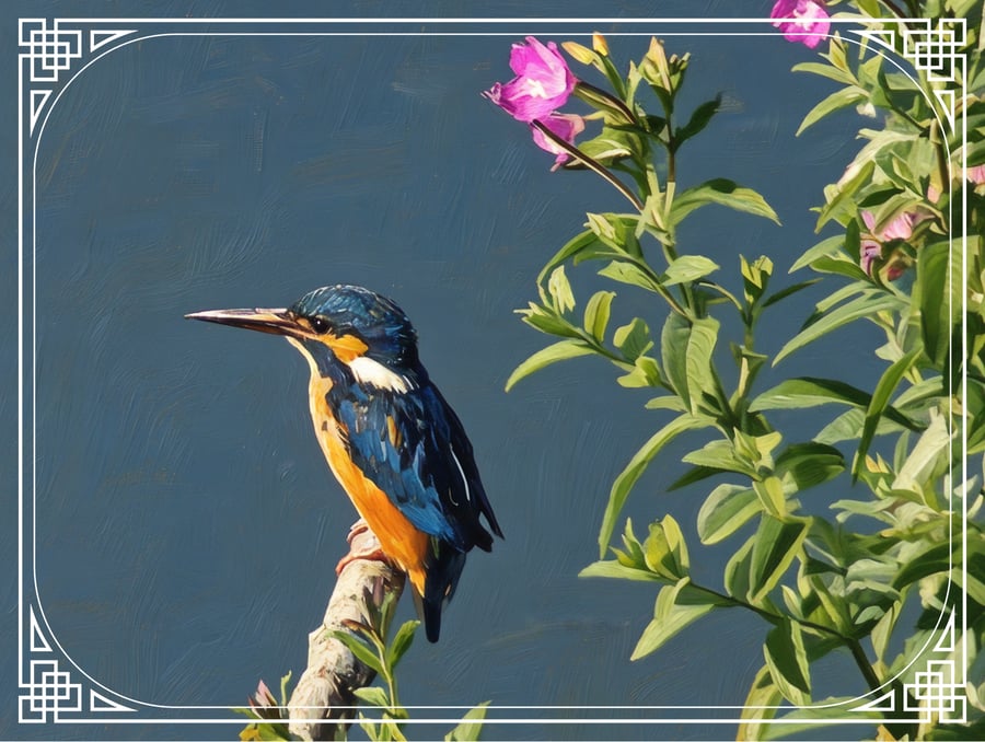 A5 Greeting Card Kingfisher Watching 
