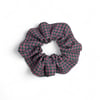Pink & Green Gingham Linen Scrunchie - Large 