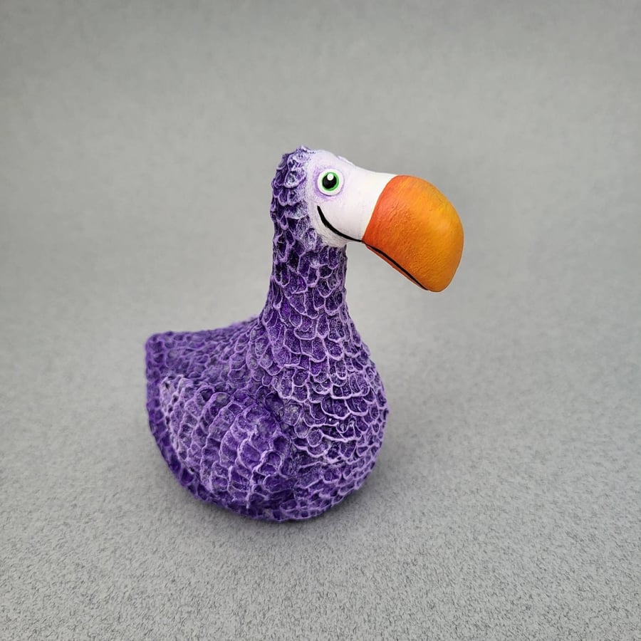 DODO BIRD - Purple Polymer Clay Sculpture