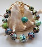 Boho Multicoloured Vibrant Hand Made Polymer Clay Bracelet - Image 3