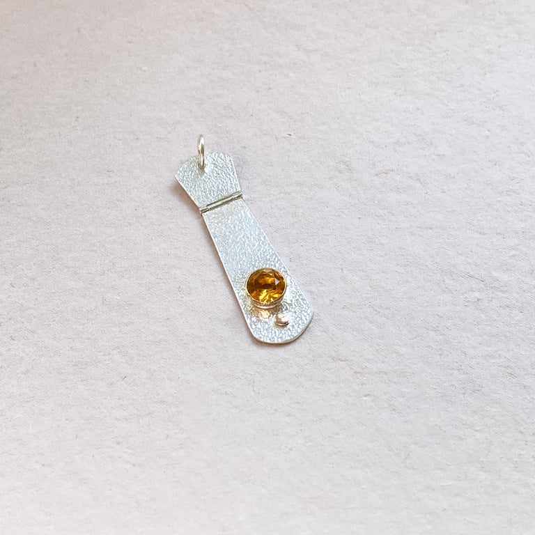 Citrine Silver Pendant 