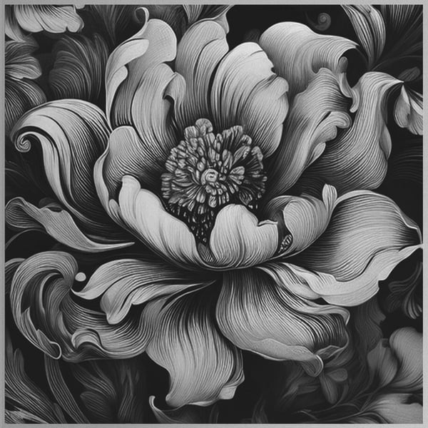 Rococo Flowers - Unframed, mounted etching