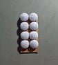 Set of eight scrap bag buttons -baby blue and oatmeal Harris Tweed - Image 2