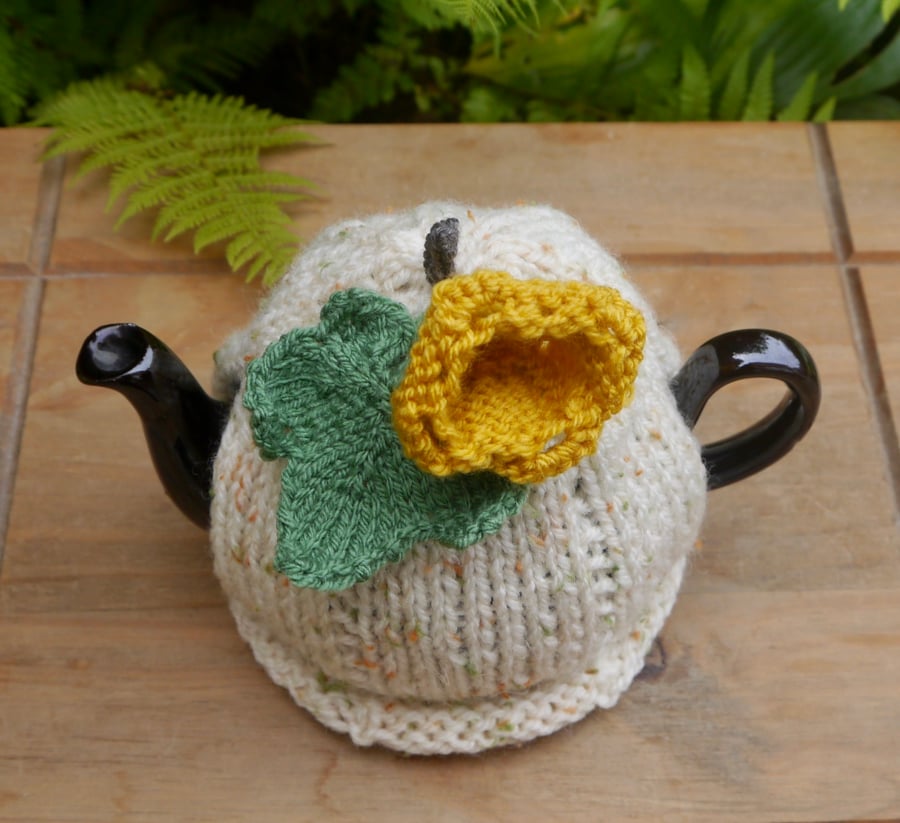 Small Pumpkin Tea Cosy, One Cup Pumpkin Flower Teapot Cosie