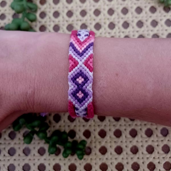 Pink and purple diamond bracelet