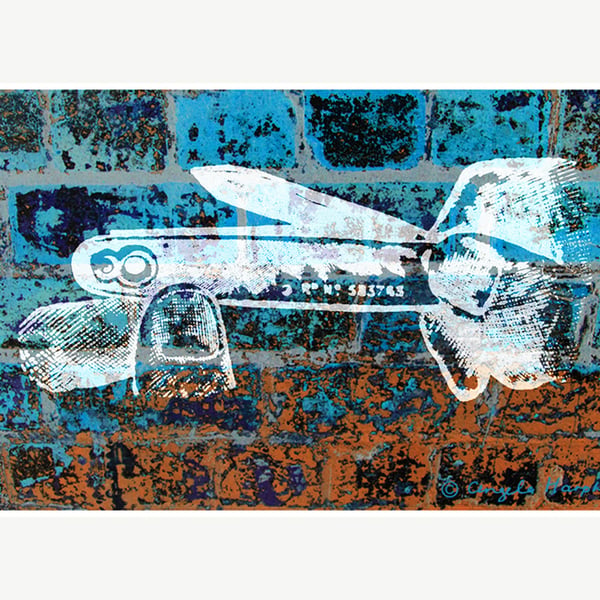 Inkjet Fine Art Print - Portland Works - Rust Orange and Deep Blue