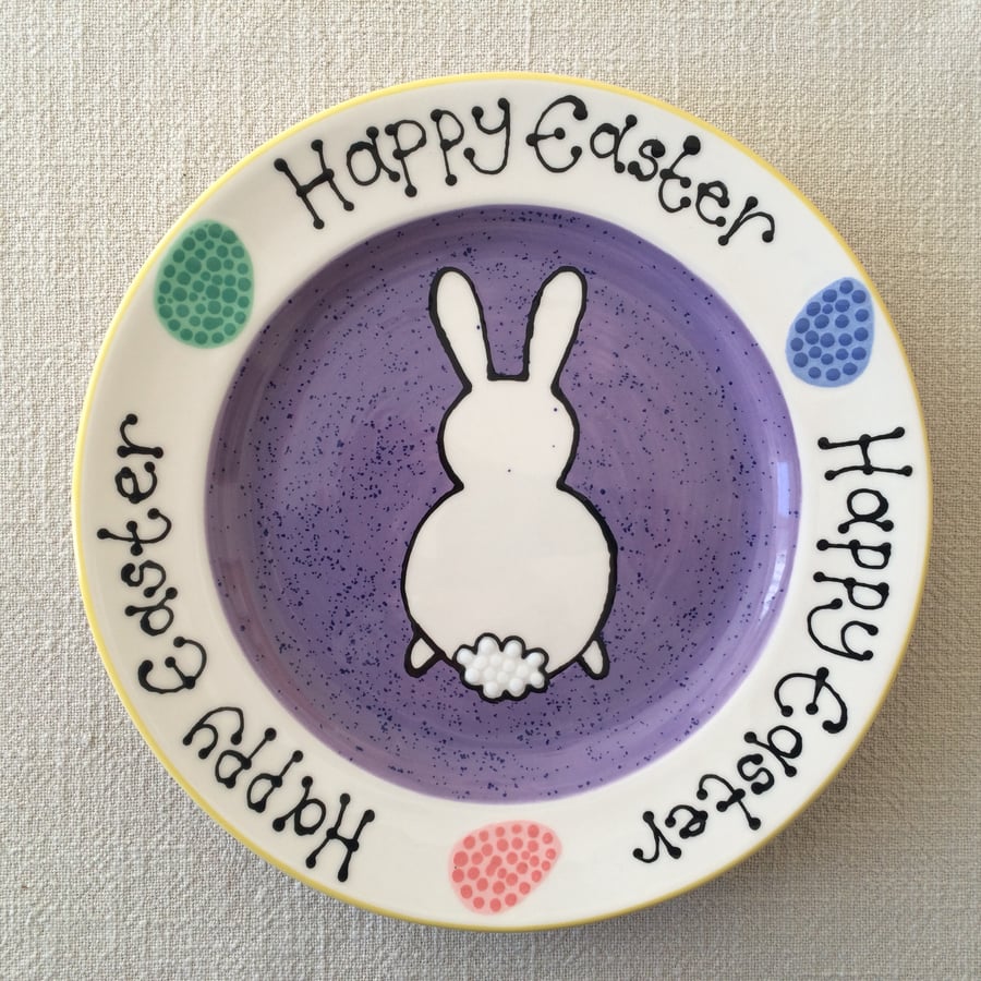 SALE Ceramic Easter Bunny Plate
