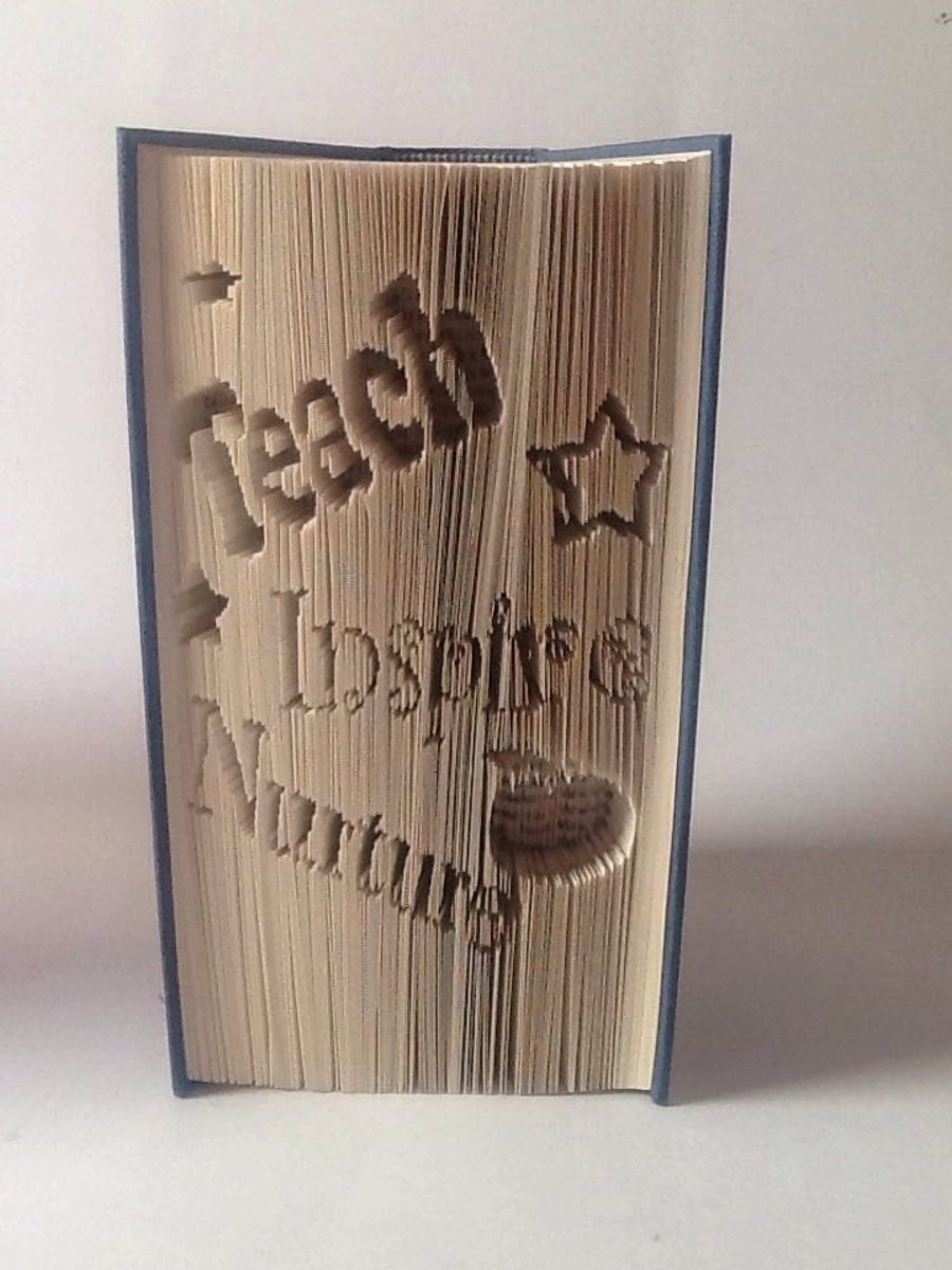 Teach Inspire Nurture CUT & FOLD Book Folding Pattern - EMAILED PDF PATTERN