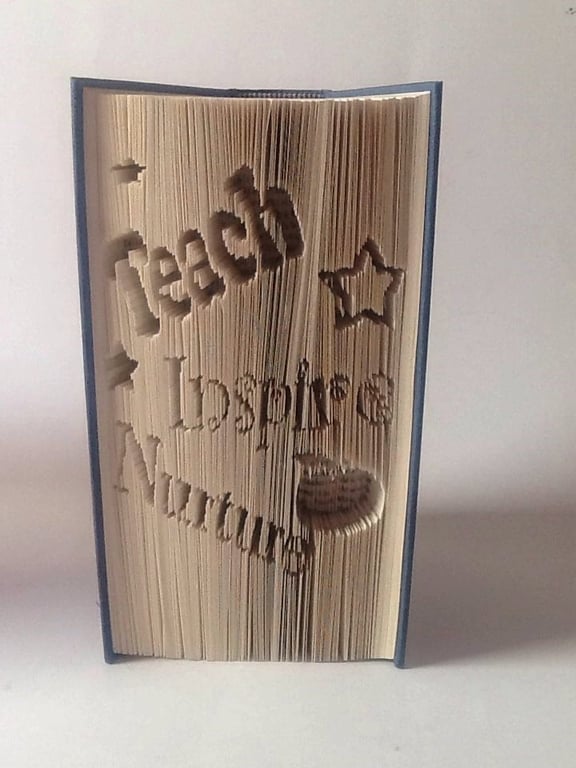 Teach Inspire Nurture CUT & FOLD Book Folding Pattern - EMAILED PDF PATTERN