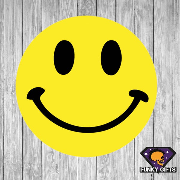 Yellow Happy Face Vinyl Sticker