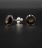 Black lip shell sterling silver stud earrings , shell jewellery - Image 1