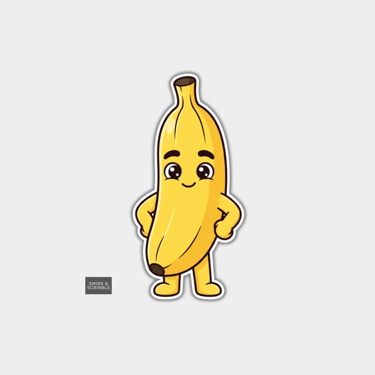 Funny Vinyl Die Cut Sticker For Adults - Cute Kawaii Banana