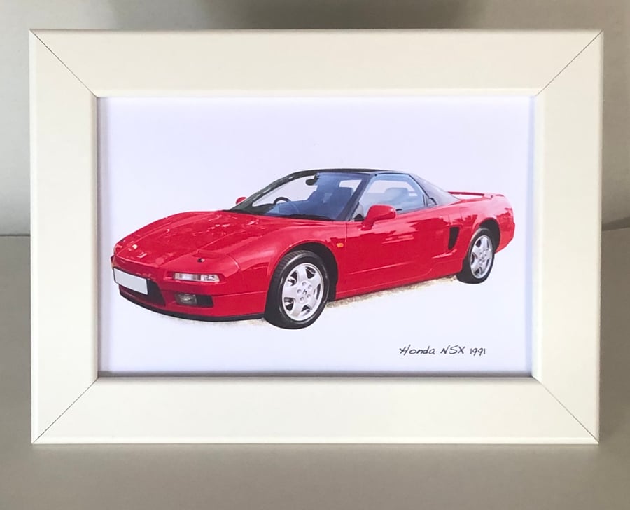 Honda NSX 1991 - 4x6" Photograph in a Black or White frame
