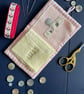 Patchwork stripe needle case made from Tilda fabric in shades of red and pink - Image 5