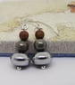 Silver haematite jasper pyrite earrings Sterling silver gemstone drop