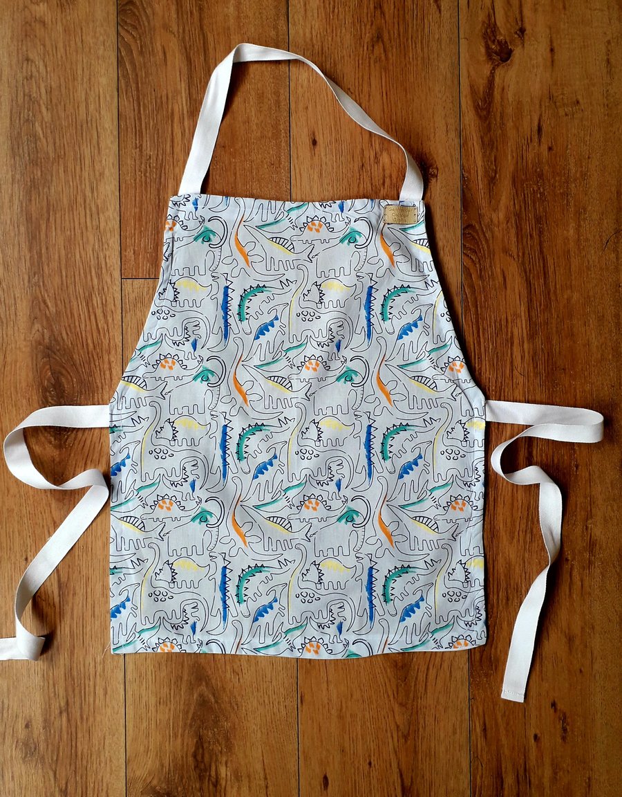 Children's cotton dinosaur apron 