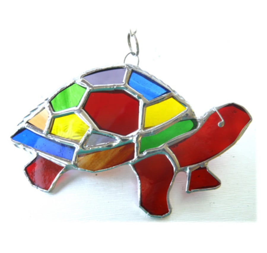 Tortoise Suncatcher Stained Glass Handmade Rainbow 032 Turtle 