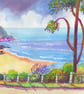 Caswell Bay, Gower, Original Watercolour in 20 x 16'' Mount